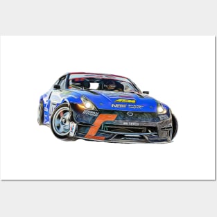 350z Drift Cartoon Posters and Art